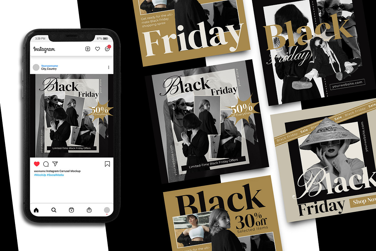 Black Friday Instagram Post Template, a Social Media Template by Artnivora.Std