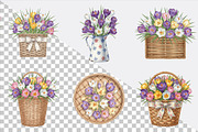 Watercolor Crocuses Clipart Bundle., an Illustration by SVGArt (Thumbnail 2 of 9)
