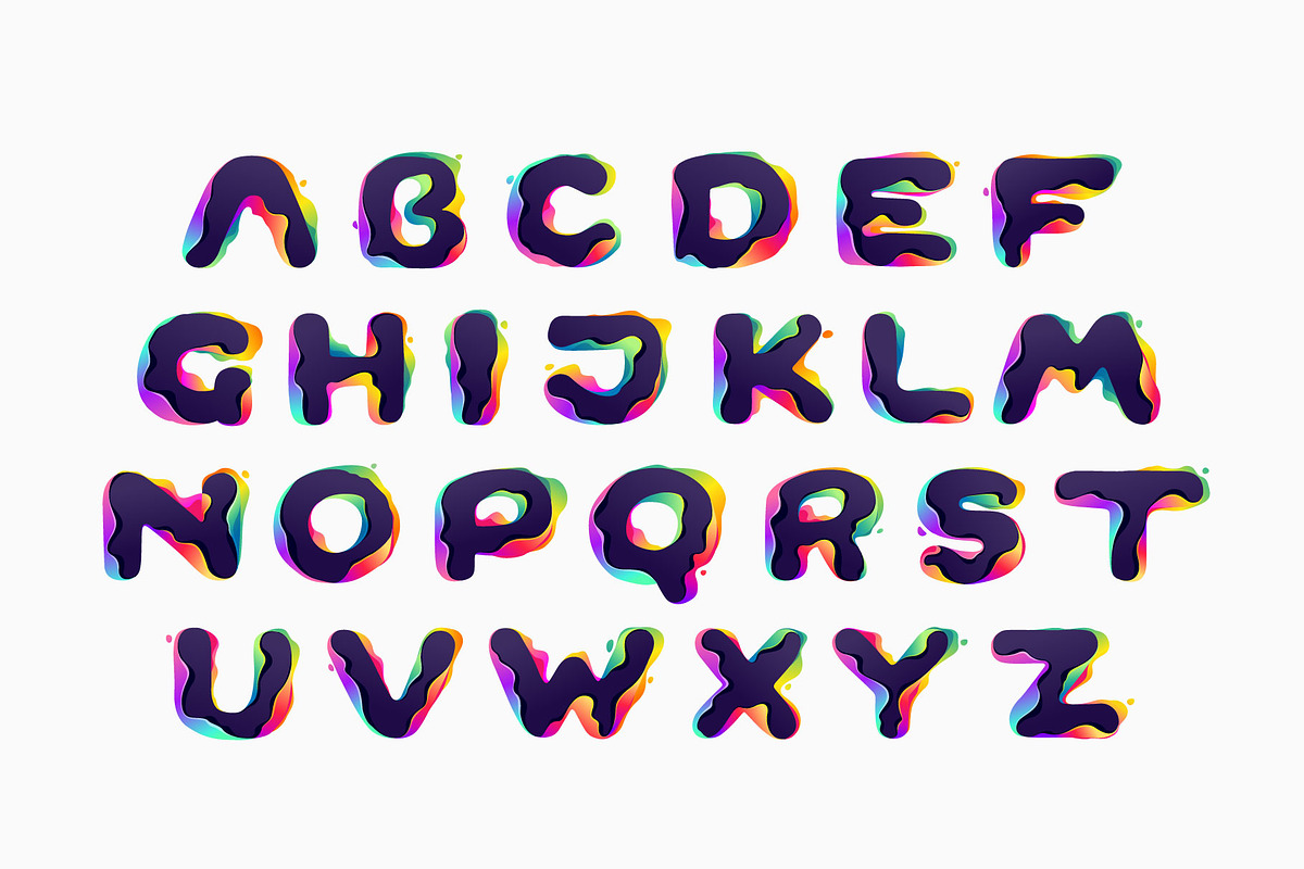 Hologram Shift colorful glitch font, a Sans Serif Font by kaer_shop (Photo 2 of 9)