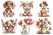 Whimsical Spring Funny Dog Clipart, an Illustration by Daily.Designs (Thumbnail 4 of 7)