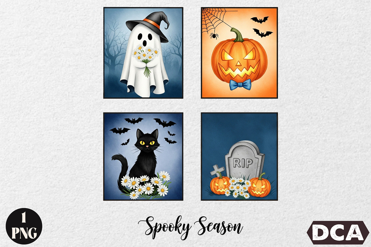Halloween Spooky Season PNG, an Illustration by DreamCafeArt (Photo 1 of 6)