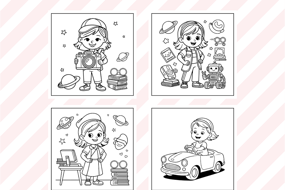 Cute Little Girl Coloring Pages, a Person Illustration by Design Home (Photo 4 of 5)