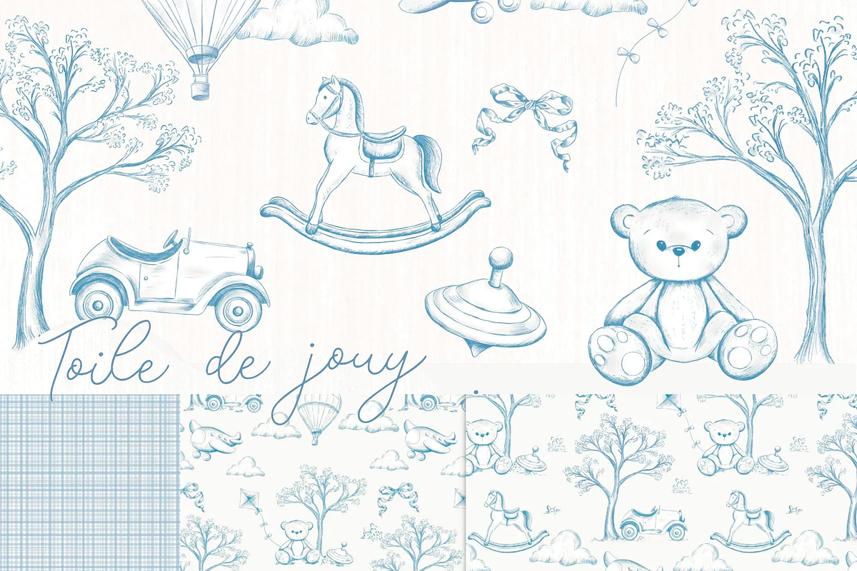 Toile de Jouy Digital Kit – Vintage, an Illustration by Lolytop Studio (Photo 4 of 5)