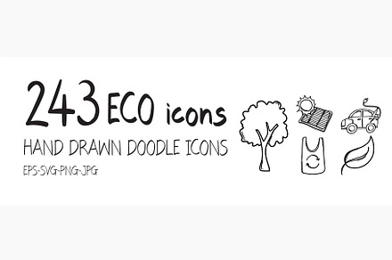 243 Eco doodle icons