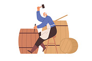 Daily life of medieval people set, a Person Illustration by Good Studio (Thumbnail 7 of 11)