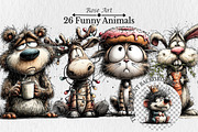 Funny Animals Clipart, an Animal Illustration by Rose Art (Thumbnail 1 of 6)