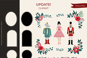 Floral Christmas clipart & pattern, an Animal Illustration by Cozy pattern shop (Thumbnail 11 of 14)