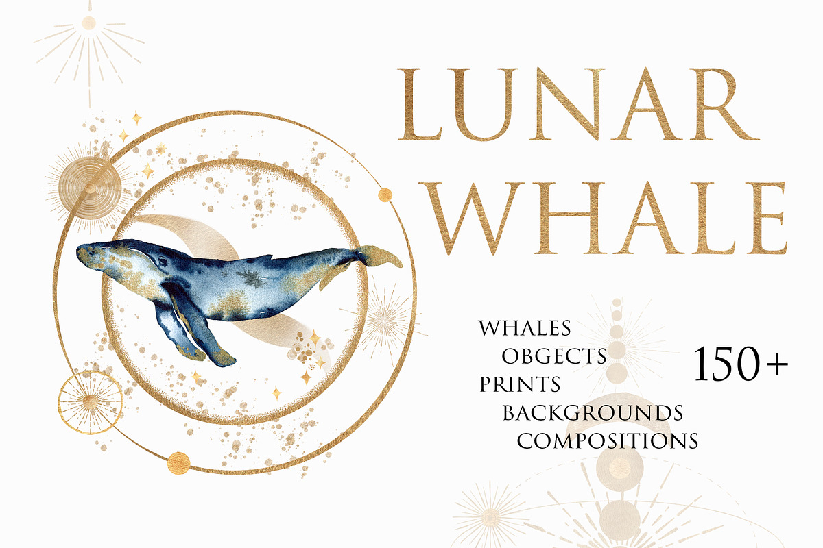 Sale 20%-Lunar Whale, a Texture Illustration by Les Frolova (Photo 1 of 12)