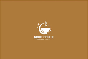 Night Coffee Logo Template