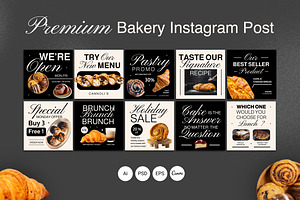 Premium Bakery Shop Instagram Post, a Social Media Template by Jiwstudio