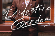 Ridgetone Garden, a Script Font by Integritype Studio (Thumbnail 1 of 15)