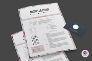 Floral 1 page resume template, a Resume Template by Chic templates (Thumbnail 3 of 4)