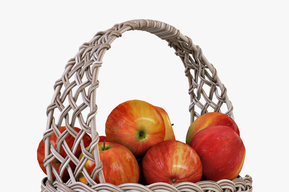 Wicker Basket 04 Gray with Apples, a Food & Drink 3D Model by Markelos (Photo 2 of 31)