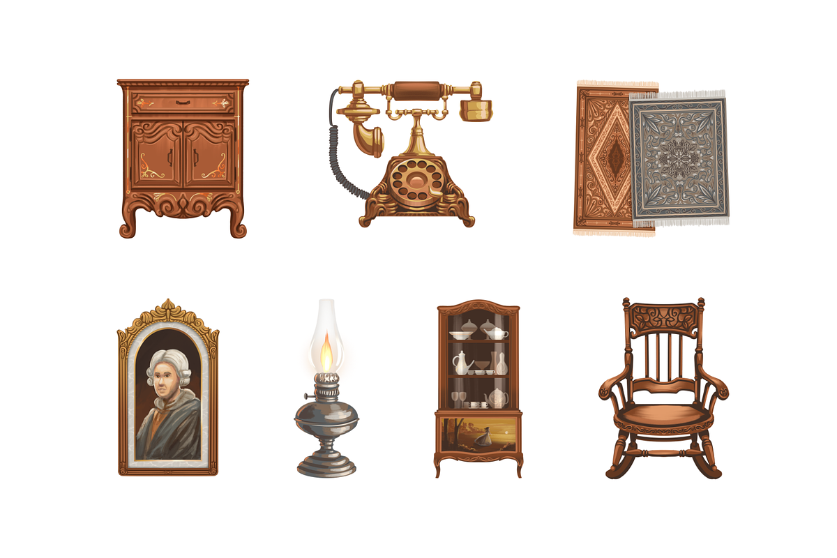 Antique Interior Collection, a Decorative Illustration by Deemak Daksina (Photo 1 of 3)