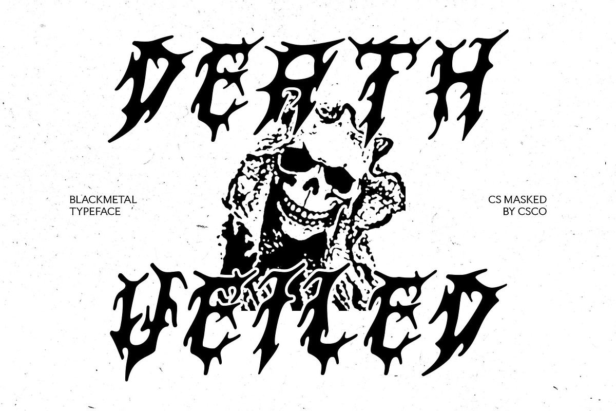CS Masked – Black Metal Font, a Blackletter Font by Craft Supply Co. (Photo 3 of 8)