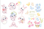 Cute Easter Bunny clipart, an Animal Illustration by MarinadeArt (Thumbnail 2 of 8)