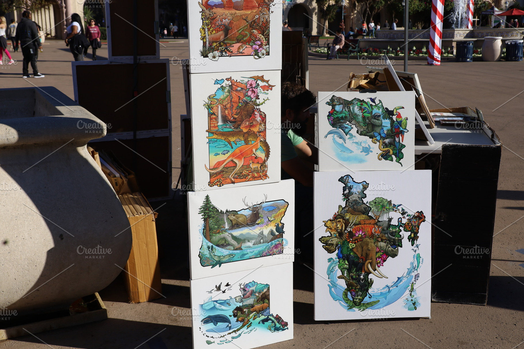 Artwork on the square, Balboa Park San Diego, an Architecture Photo by uncreative