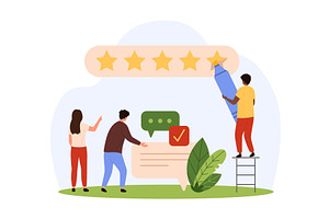 Customer feedback review service, an Object Illustration by Flashvector