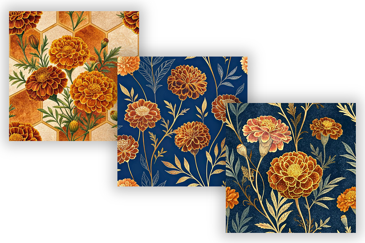 Geometric Marigold Seamless Pattern, a Pattern Graphic by FloridPrintables (Photo 7 of 7)