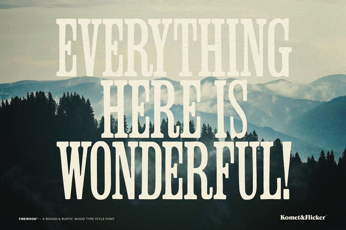 FIREWOOD - A Wood Type Style Font, a Serif Font by Komet & Flicker (Photo 12 of 14)