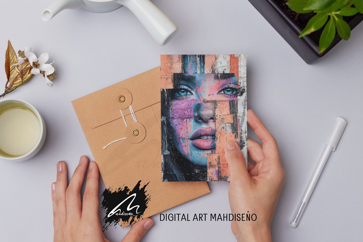 Shabby Portrait Mixed Media Pages, a Person Illustration by Digital Art Mahdiseño (Photo 5 of 10)