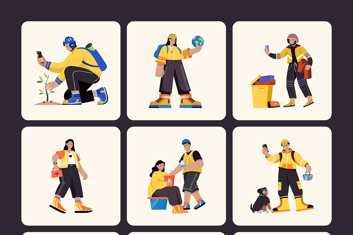Volunteer Illustration Art Set, a Person Illustration by Vectors Market (Photo 7 of 9)