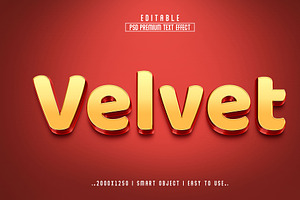 Velvet 3D Editable Text Effect Style