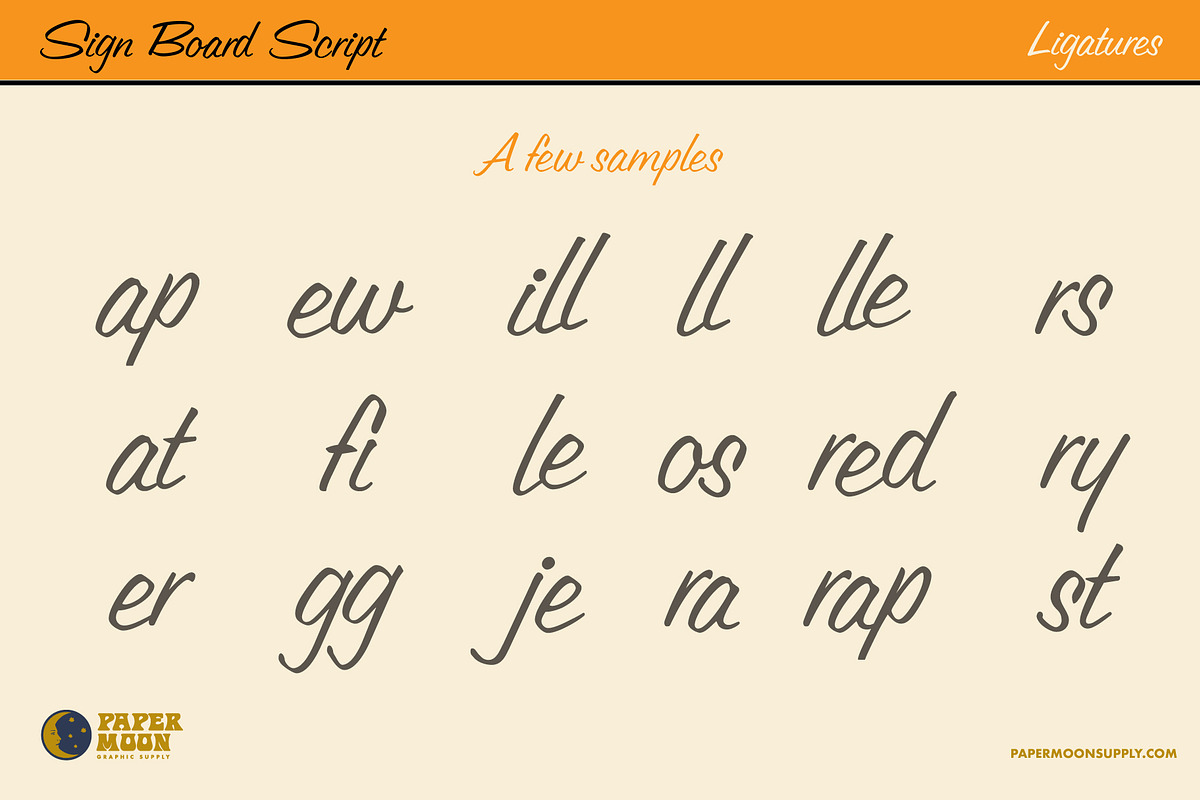 Signboard Script Retro Script Font, a Font by Paper Moon Graphic Supply (Photo 4 of 5)