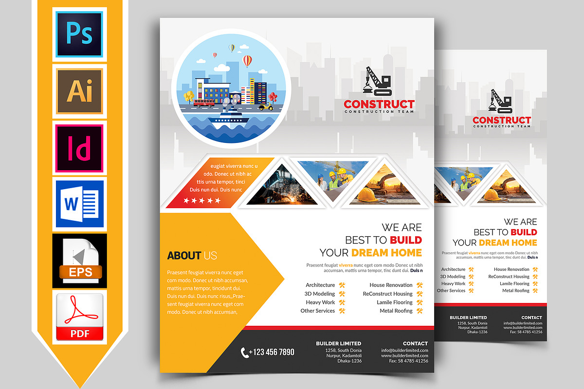 10 Construction Flyer Bundle 90% OFF, a Flyer Template by Imagine Design Studio (Photo 9 of 22)