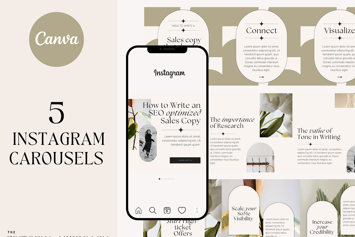 Instagram Carousel Post Luxe Canva, a Social Media Template by HerstedHertz (Photo 1 of 10)