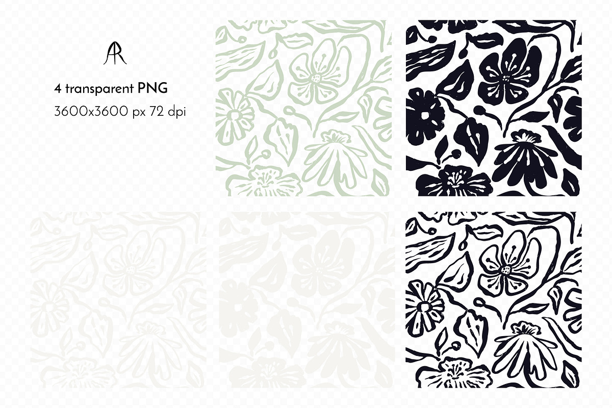 Organic Ink Abstract Floral Pattern, a Pattern Graphic by Rose Design (Photo 6 of 10)