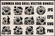 Summer BBQ Grill SVG Set, an Object Graphic by Designer_Momina (Thumbnail 1 of 13)