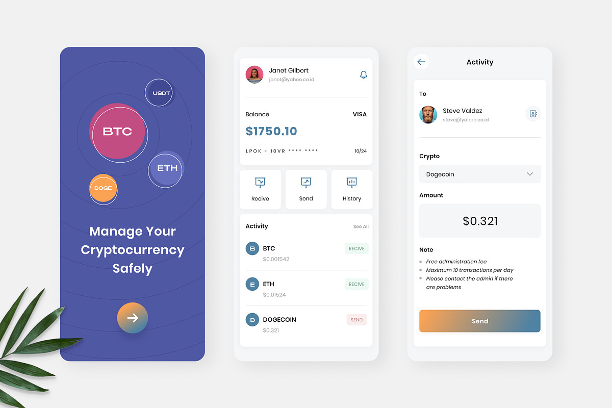 Cryptopedia - Crypto Wallet App, an UI Kit Template by Panen Creative (Photo 2 of 3)