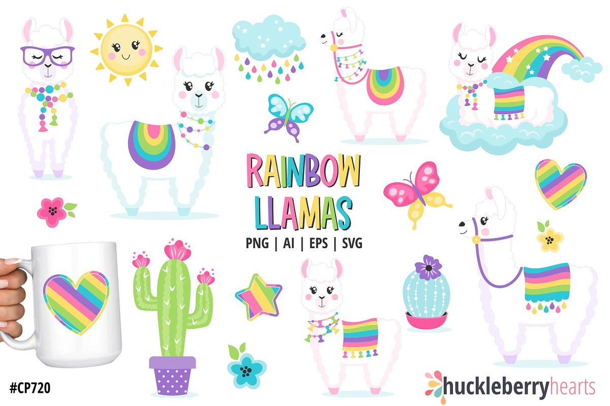Rainbow Llamas, an Illustration by Huckleberry Hearts (Photo 1 of 3)