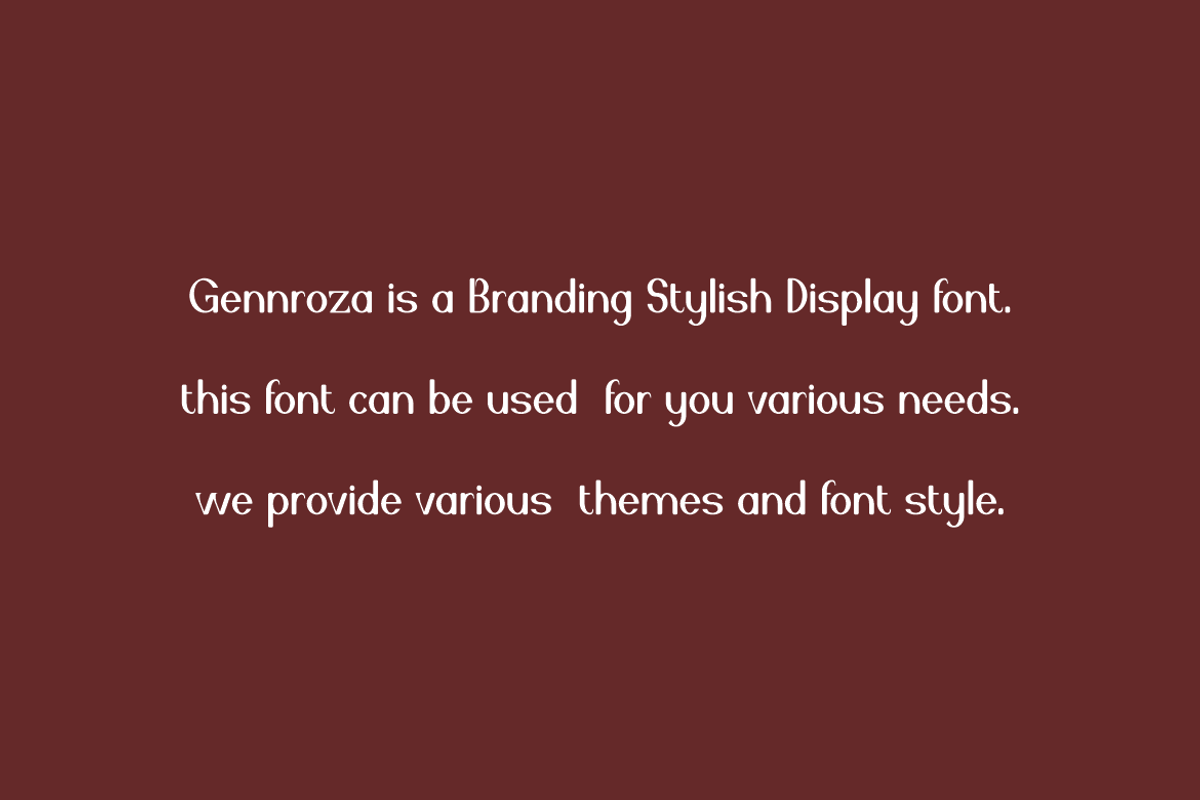 Gennroza - Branding Font, a Sans Serif Font by Iqsiart Studio (Photo 4 of 7)