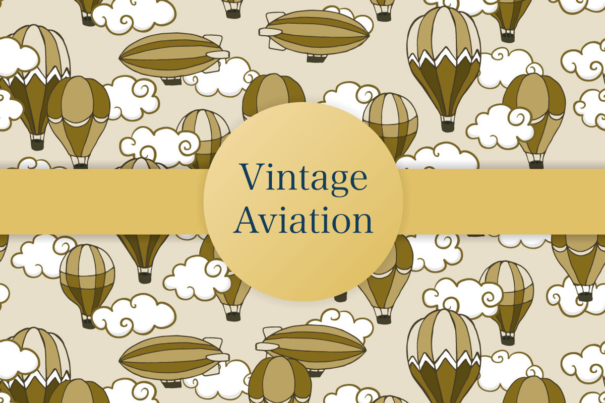 Vintage aviation patterns, a Pattern Graphic by merion_merion (Photo 1 of 9)