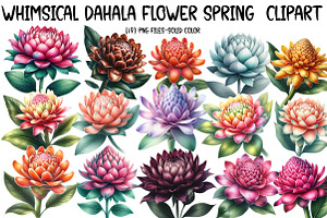 Whimsical Dahala flower spring, an Illustration by Designworld