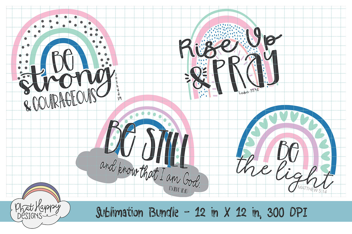 Rainbow Bible Verse Bundle, an Illustration by Phat Happy Life (Photo 1 of 5)
