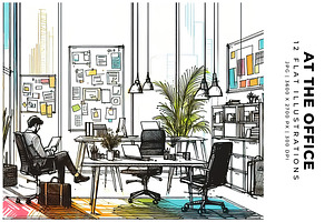 At The Office, a Person Illustration by Digital Art Creations