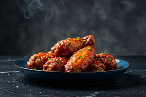 Hot glazed chicken wings with sesame, a Food & Drink Photo by professorinc