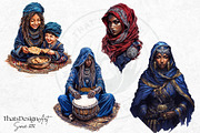 Berber Tuareg Woman clipart Set, a Person Illustration by ThatsDesignArt (Thumbnail 8 of 10)