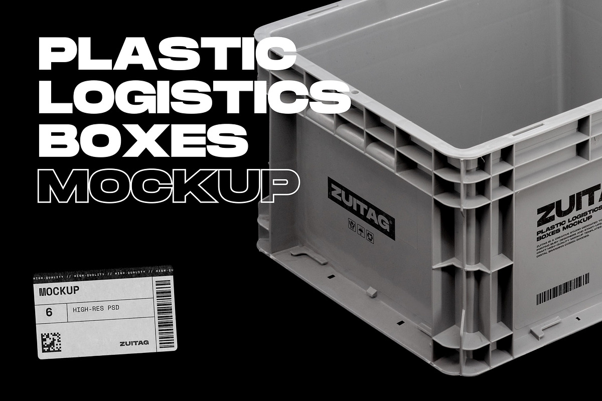 Plastic Logistics Boxes Mockup, a Product Mockup by ZUITag (Photo 1 of 7)