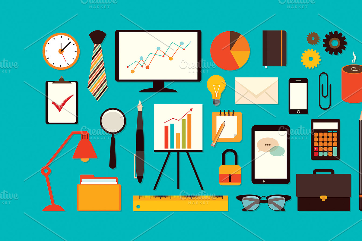 Business Items (vector pack), a Work Illustration by Inkant Studio