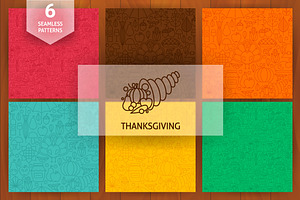 Thanksgiving Line Seamless Patterns