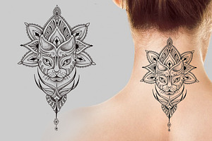 Mandala Cat. 2 Vector Tattoo Designs