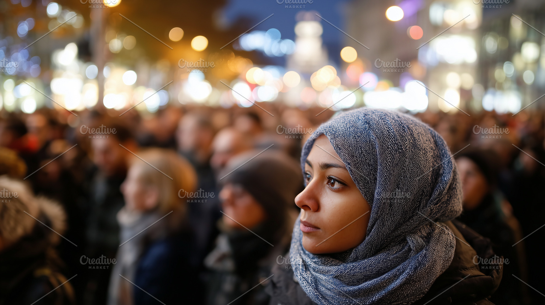 Young islamic woman in a blue hijab, a Person Photo by MistyDay