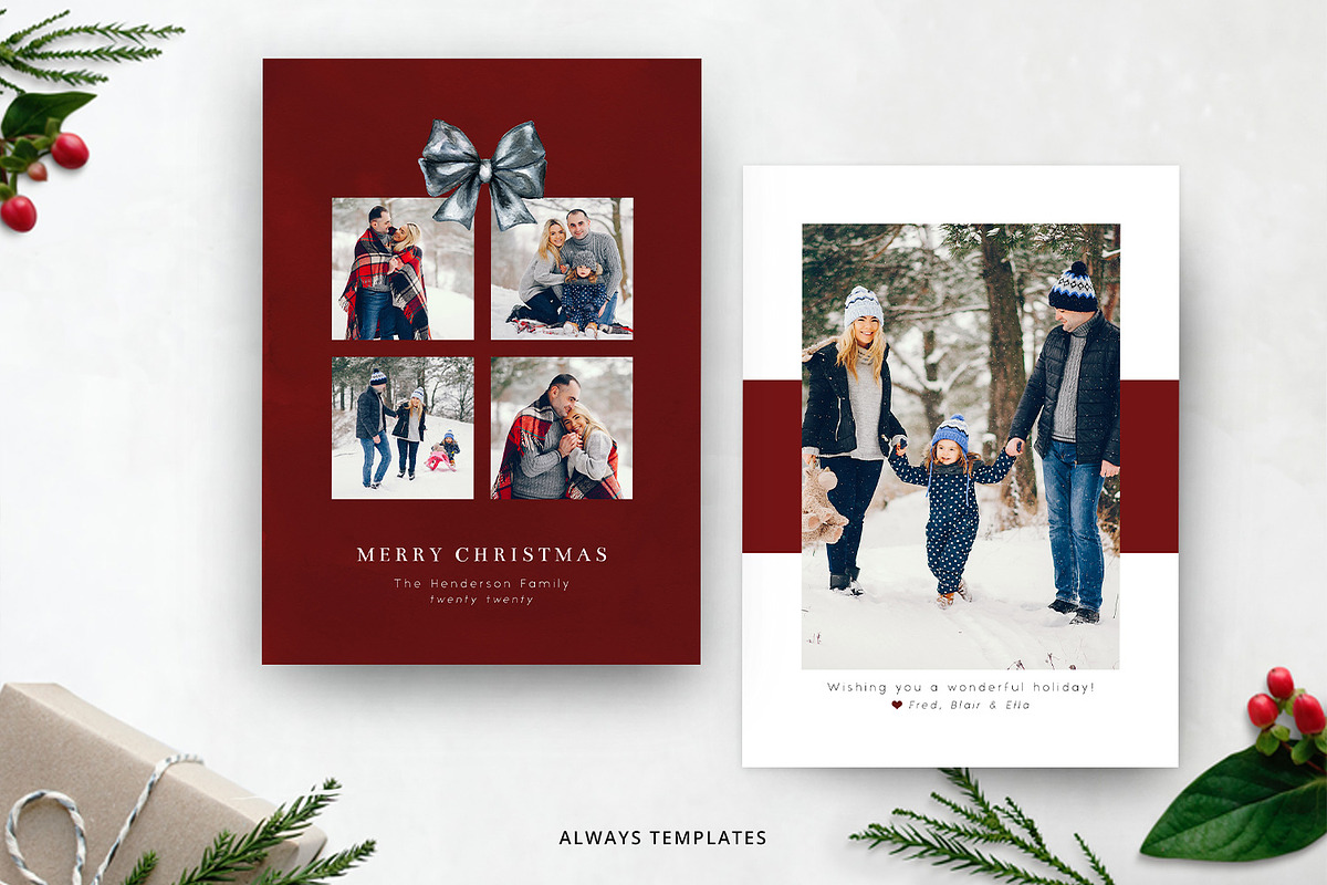 Christmas Card Template CC092, a Card Template by Always Templates (Photo 1 of 2)