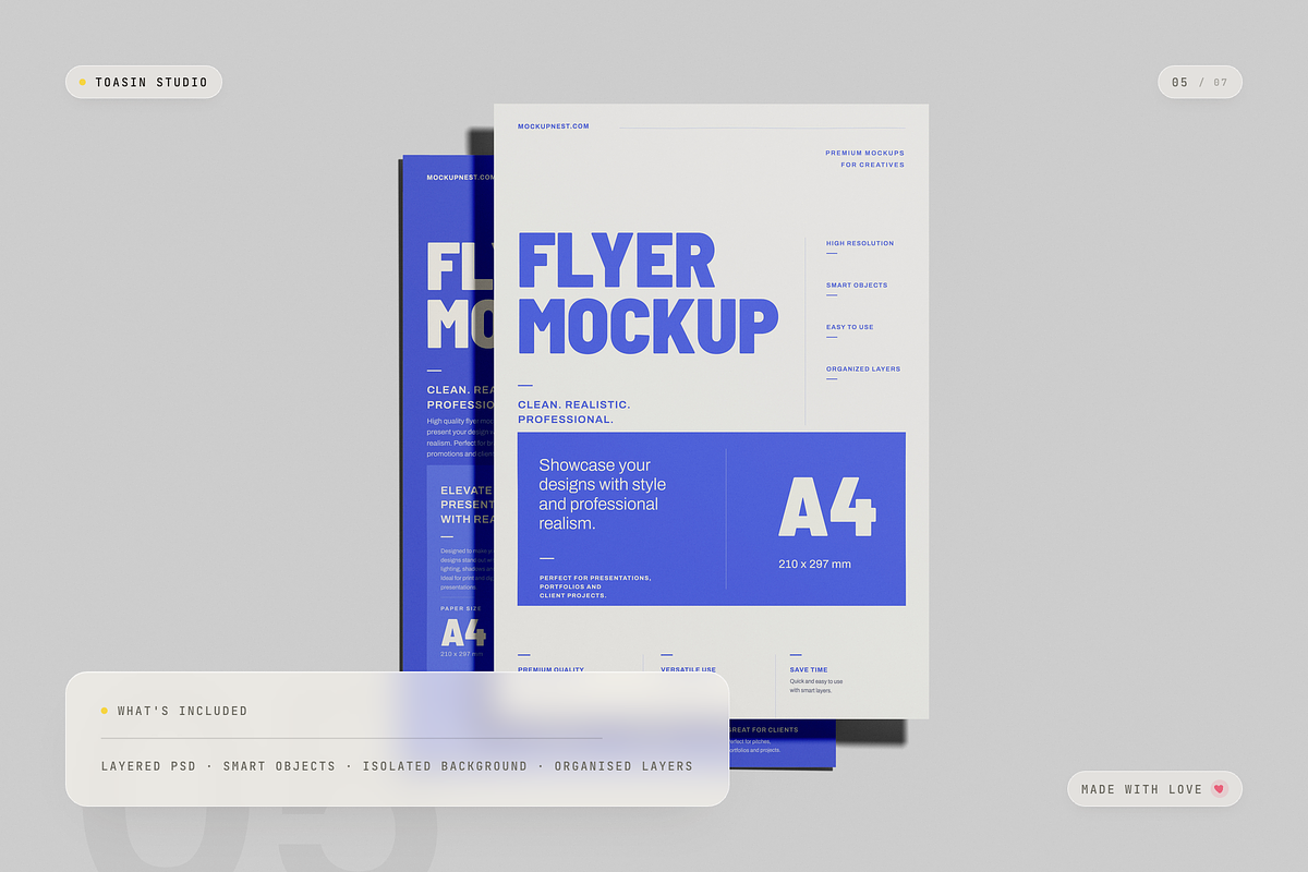 A4 Flyer Poster Mockup, an Advertising Mockup by Toasin Studio (Photo 5 of 7)