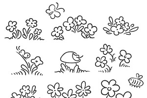 Cartoon Floral Design Elements