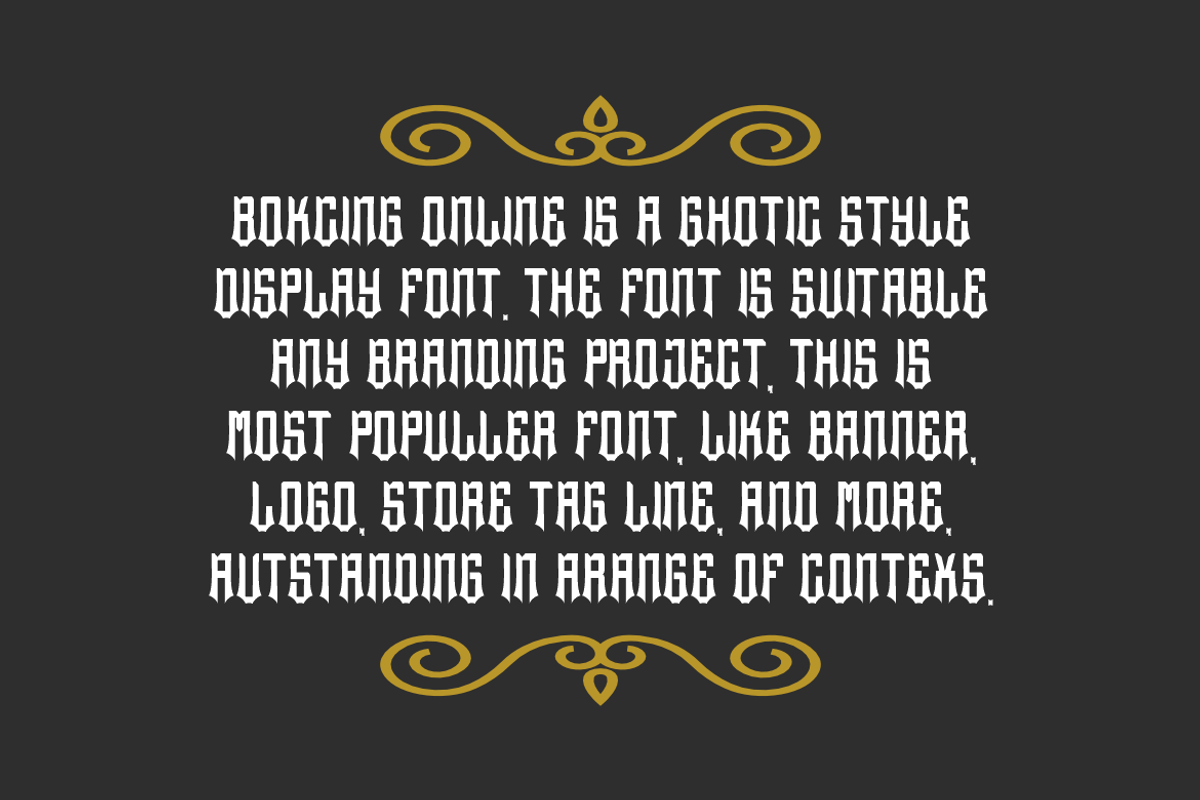 Bokcing Online - Gothic Font, a Blackletter Font by QR Design Studio (Photo 3 of 6)